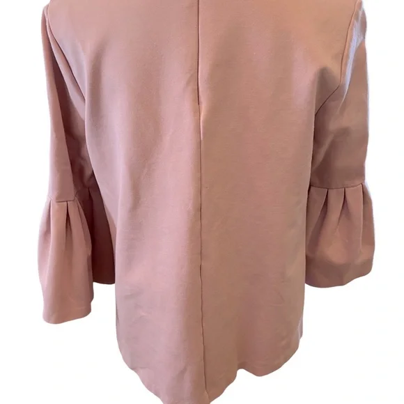 OXFORD SUNDAY Faux Suede Bell 3/4
Sleeve Blouse Size Large Dusty Light Pink - Picture 3 of 11